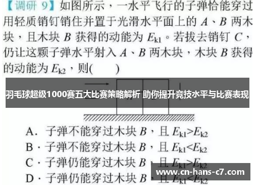 羽毛球超级1000赛五大比赛策略解析 助你提升竞技水平与比赛表现 羽毛球超级1000赛五大比赛策略解析 助你提升竞技水平与比赛表现